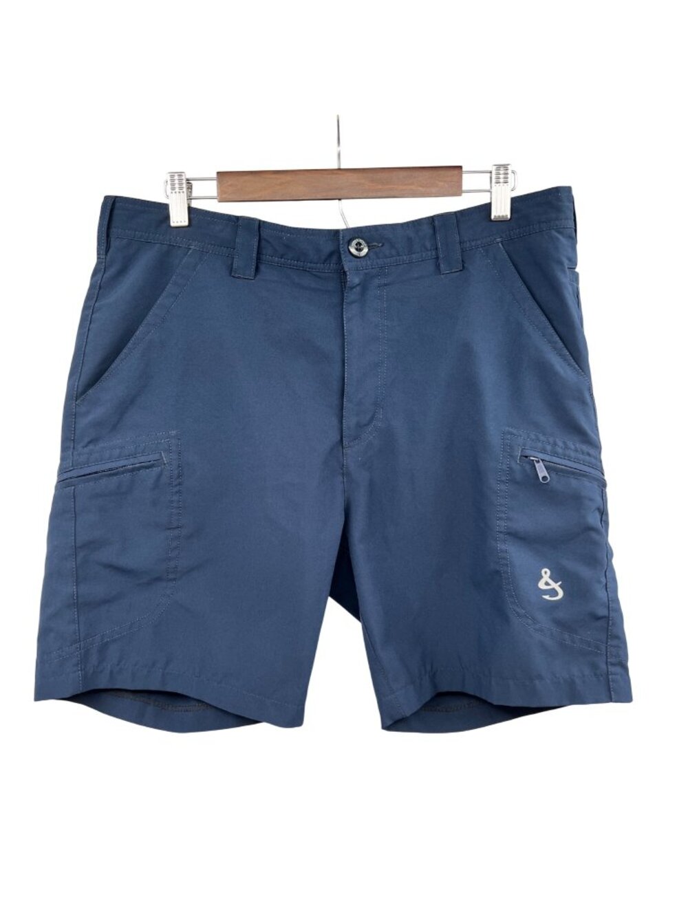 Hook & Tackle Men's Fishing Shorts Zippered Pocket Navy Size 34
